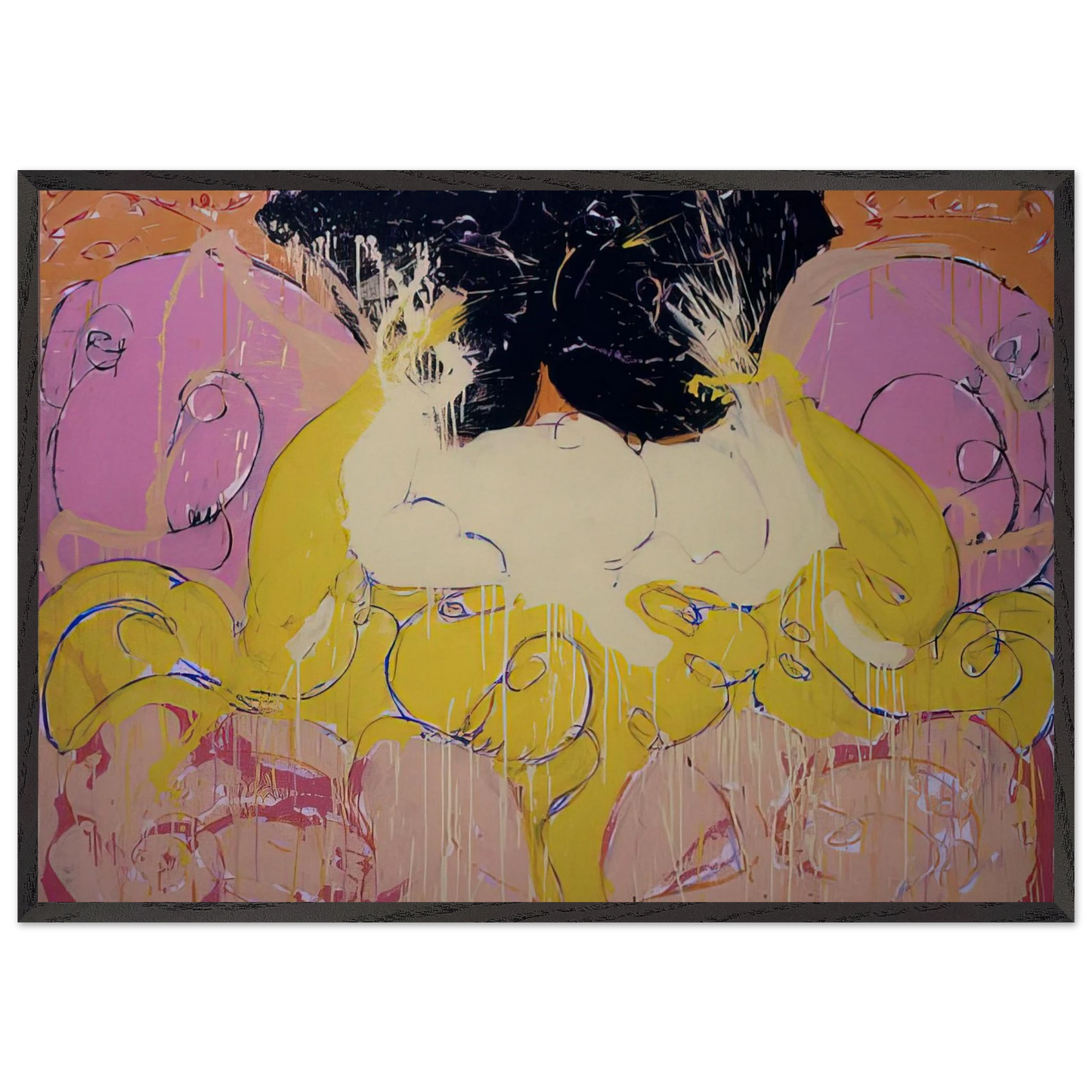 Untitled Drawing 3 - 1984 - Norman Bluhm 70x100 cm / 28x40 inches Framed Art Print – Black Wooden Frame