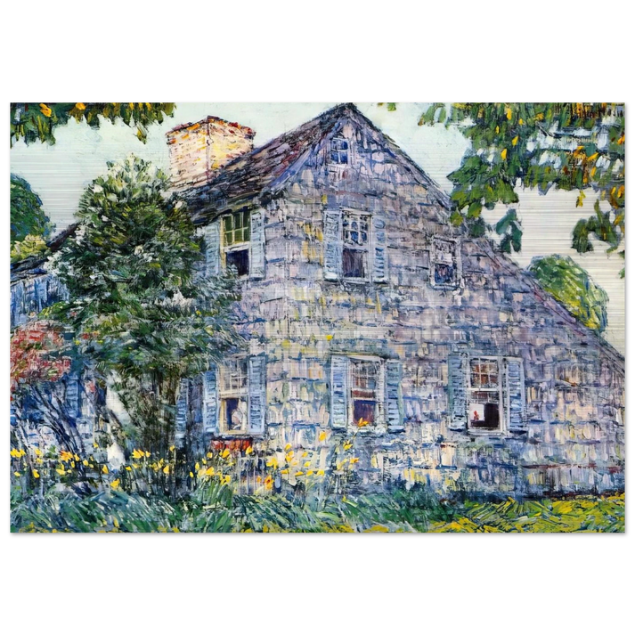 Old House, East Hampton - Childe Hassam Brushed Aluminum Print - 70x100 cm / 28x40 inches | Childe Hassam Aluminum Print | Childe Hassam Prints
