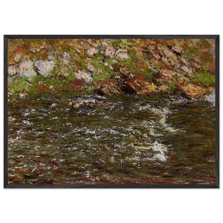 Torrent of the Petite Creuse at Fresselines - claude monet 70x100 cm / 28x40 inches Framed Art Print – Black Wooden Frame