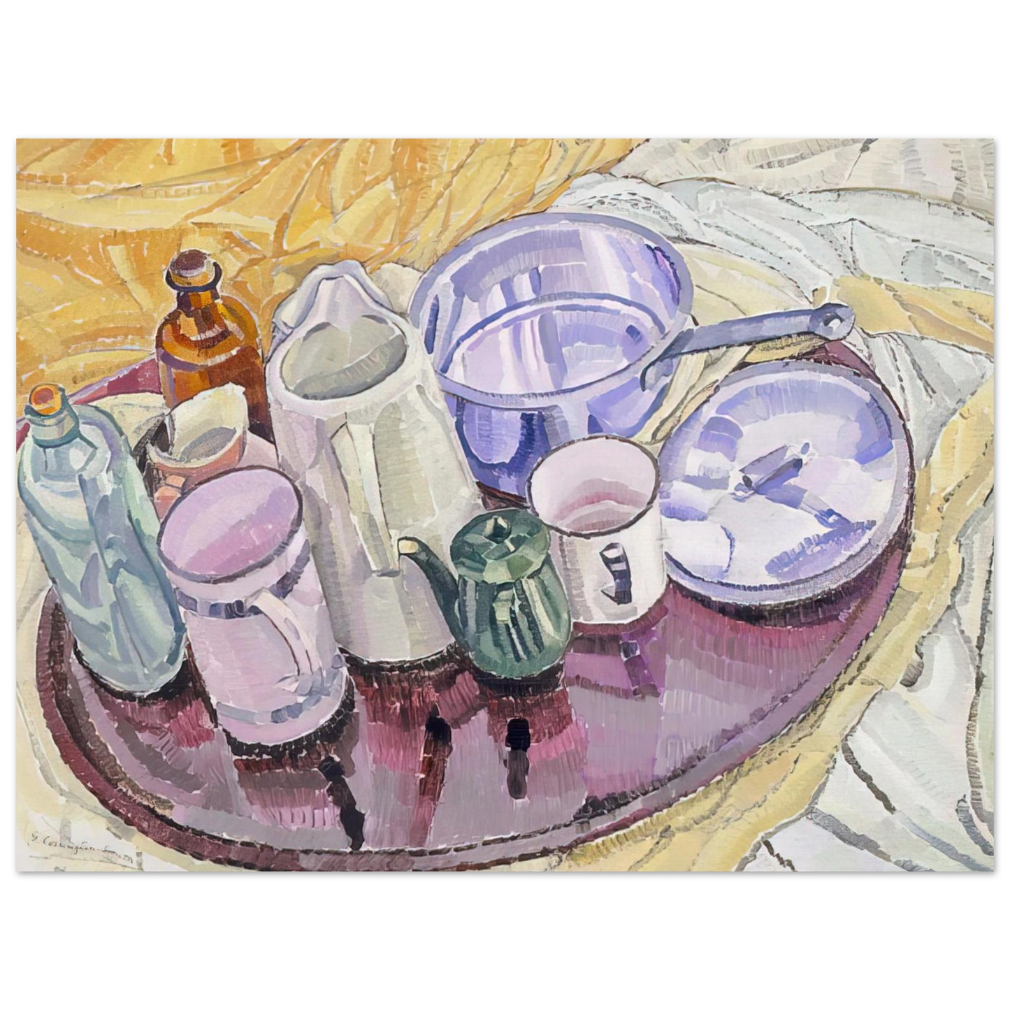 Grace Cossington Smith - Things on an iron tray on the floor - 1928 75x100 cm / 30x40inches Fine Art Poster