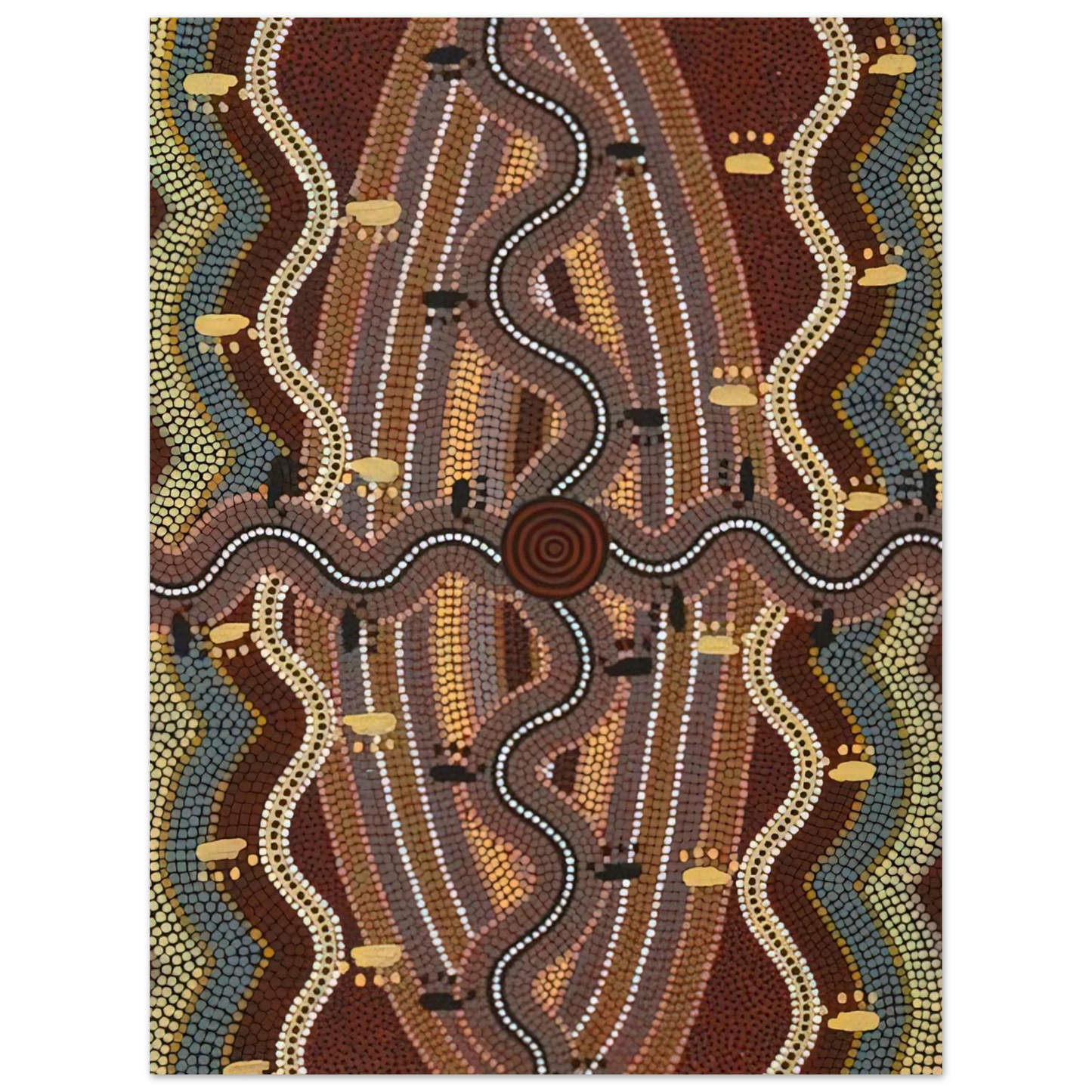 Clifford Possum Tjapaltjarri - Possum Dreaming - 1981 75x100 cm / 30x40inches Fine Art Poster