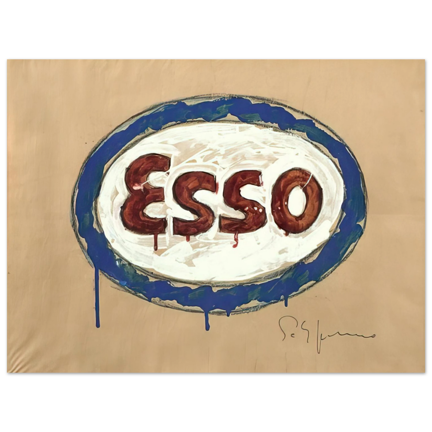 Mario Schifano - Esso - Pop Art 75x100 cm / 30x40inches Fine Art Poster