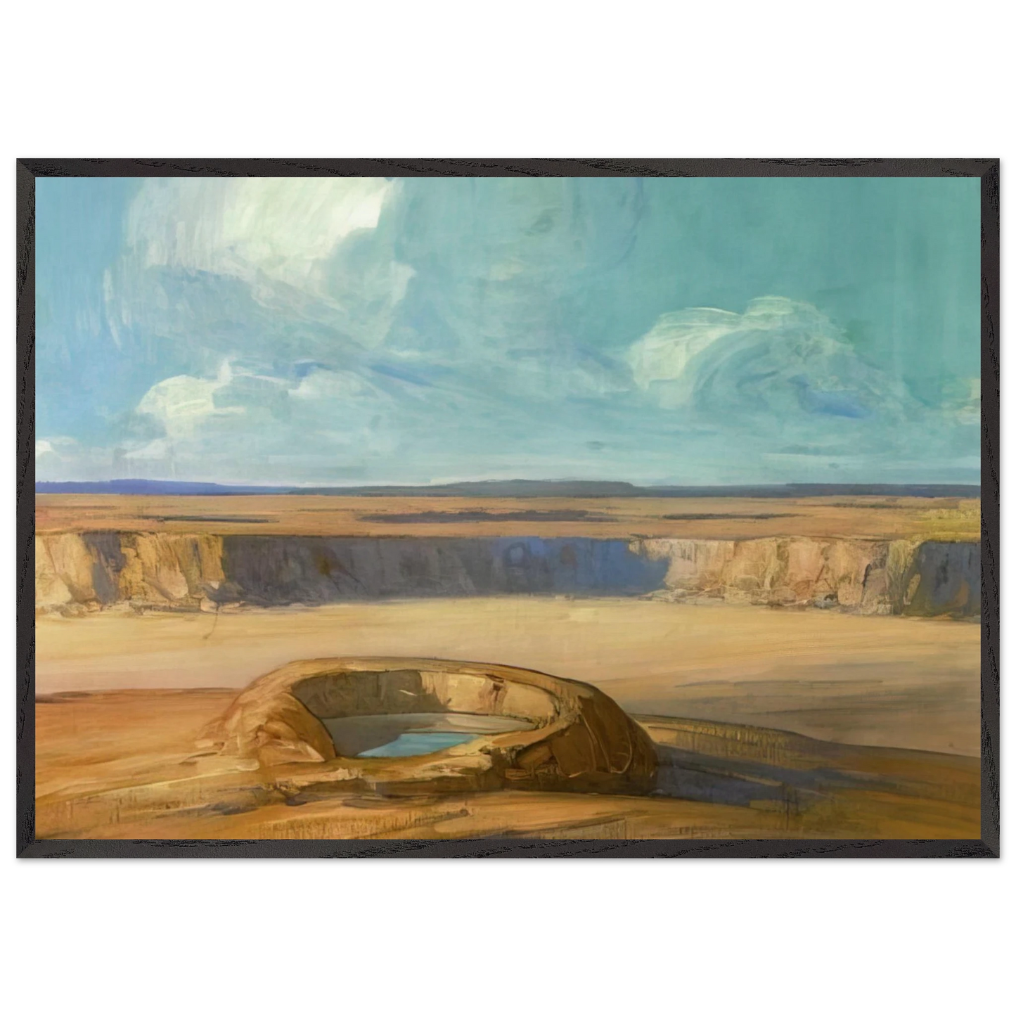 The Waterhole - Tonalism - Xavier Martinez 70x100 cm / 28x40 inches Framed Art Print – Black Wooden Frame