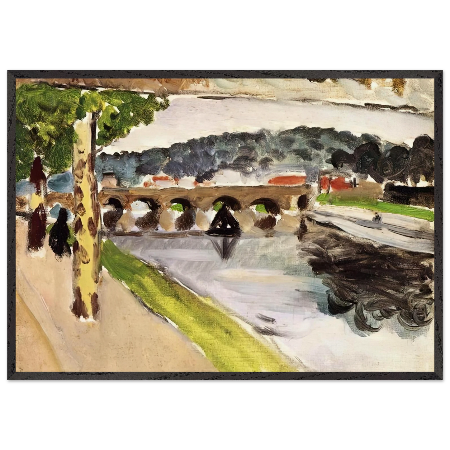 PARADE PLATANES 1917 - Henri Matisse 70x100 cm / 28x40 inches Framed Art Print – Black Wooden Frame