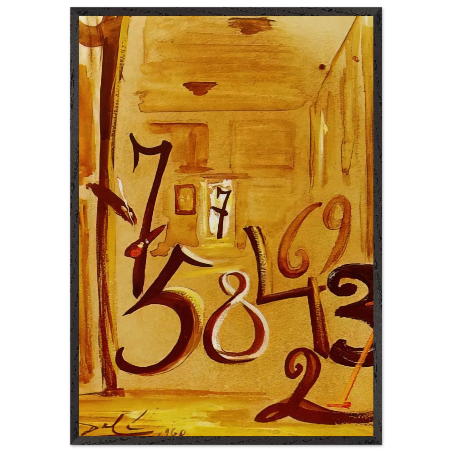 THE MAIDS IN WAITING LAS MENINAS - Salvador Dali 70x100 cm / 28x40 inches Framed Art Print – Black Wooden Frame
