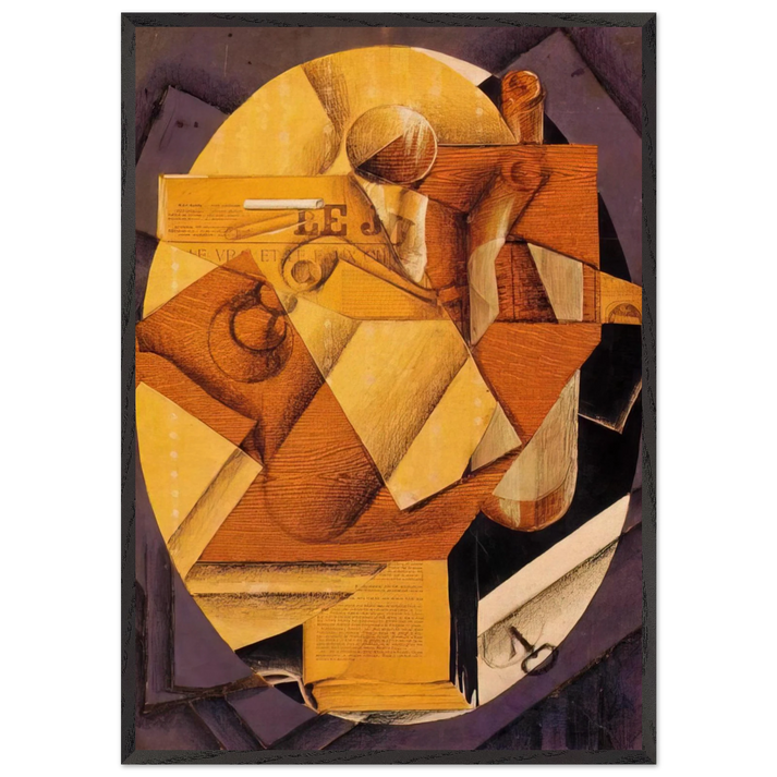 THE TABLE 1914 - Juan Gris 70x100 cm / 28x40 inches Framed Art Print – Black Wooden Frame