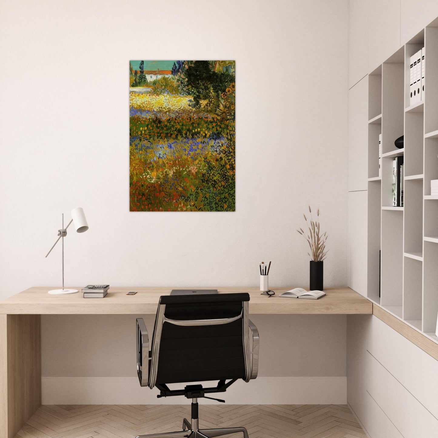 Flowering Garden - Vincent van Gogh Brushed Aluminum Print - 70x100 cm / 28x40 inches | Vincent van Gogh Aluminum Print | Vincent van Gogh Prints