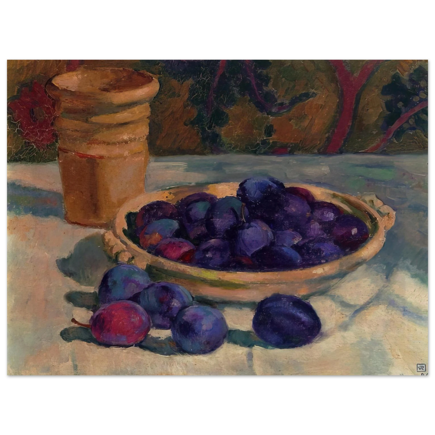 Theo van Rysselberghe - STILL LIFE WITH PLUMS 1926 75x100 cm / 30x40inches Fine Art Poster