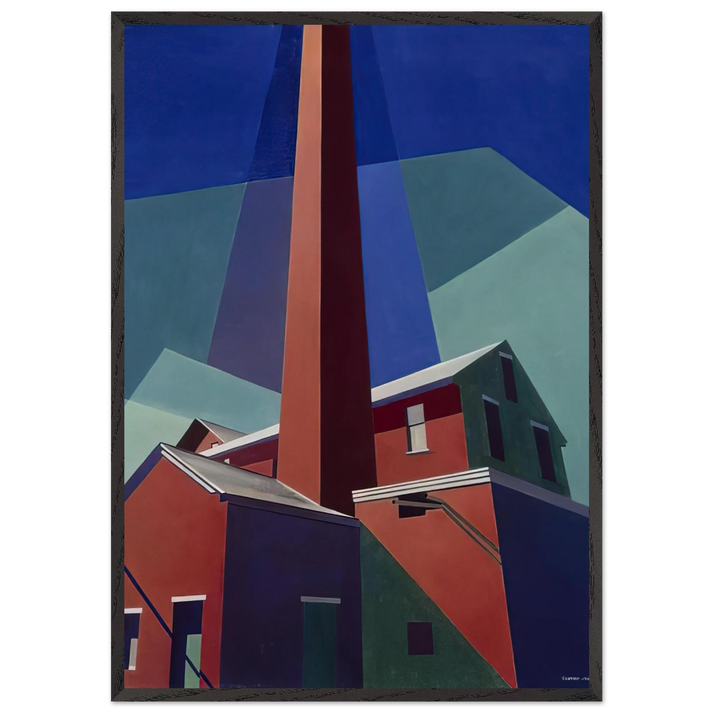 Ballardvale - 1946 - Charles Sheeler 70x100 cm / 28x40 inches Framed Art Print – Black Wooden Frame