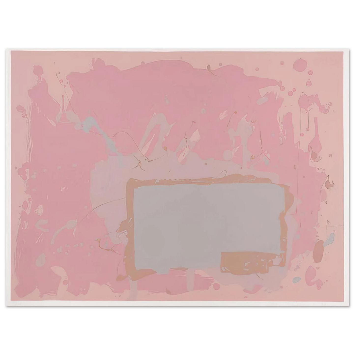 John Hoyland - Grey Blue on Pink - 1971 75x100 cm / 30x40inches Fine Art Poster