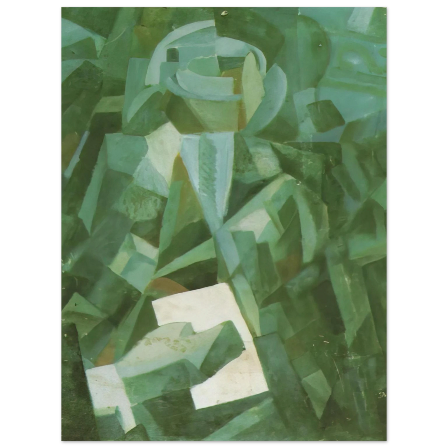 Salvador Dali - CUBIST COMPOSITION PORTRAIT OF A SEATED PERSON HOLDING A LETTER 75x100 cm / 30x40inches Fine Art Poster