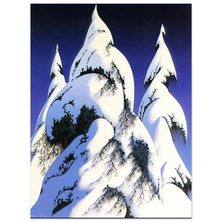Eyvind Earle - Snow Trees 75x100 cm / 30x40inches Fine Art Poster