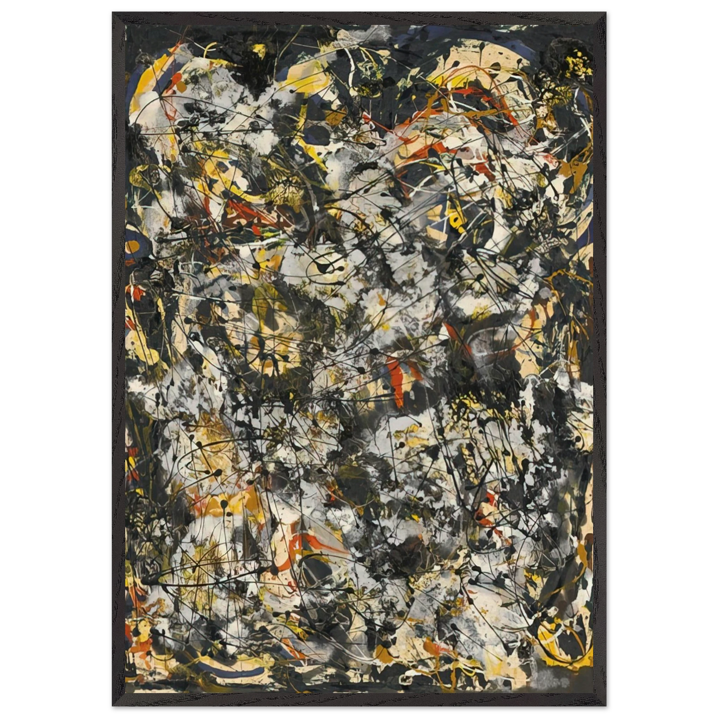 NUMBER 4 1951 - Jackson Pollock 70x100 cm / 28x40 inches Framed Art Print – Black Wooden Frame
