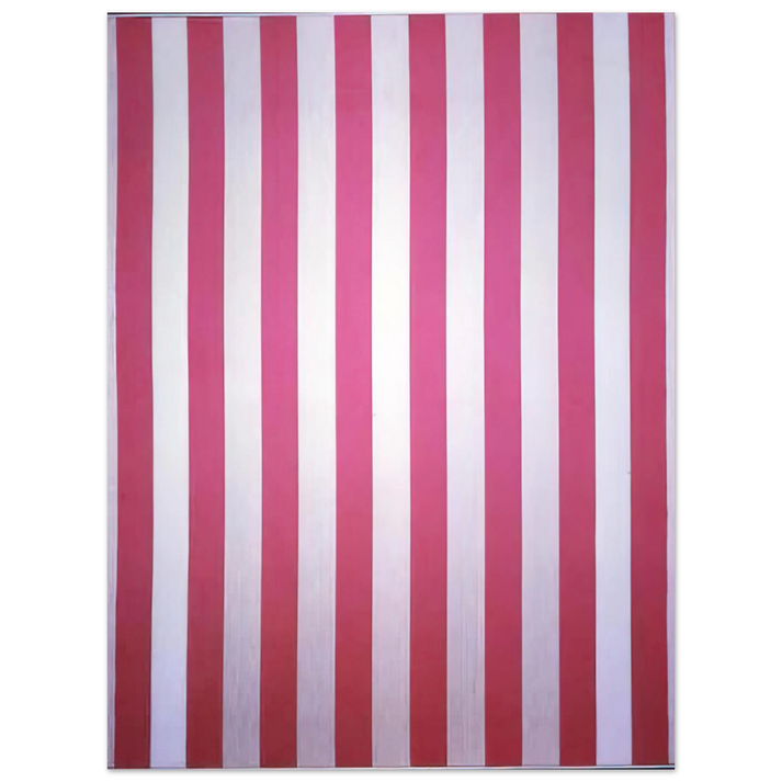 Daniel Buren - Peinture acrylique blanche sur tissu rayé blanc et rouge - 1970 75x100 cm / 30x40inches Fine Art Poster