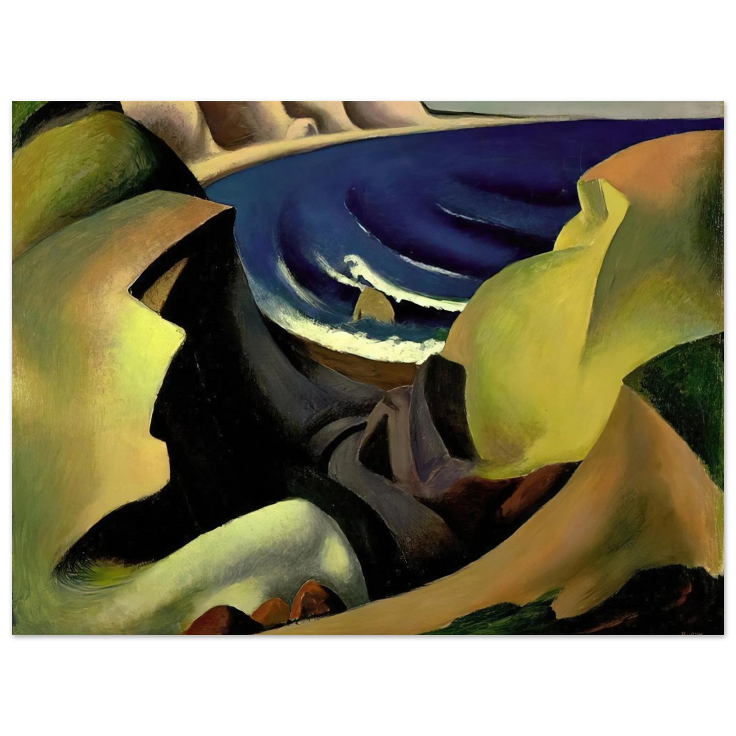 Thomas Hart Benton - THE CLIFFS 1921 75x100 cm / 30x40inches Fine Art Poster