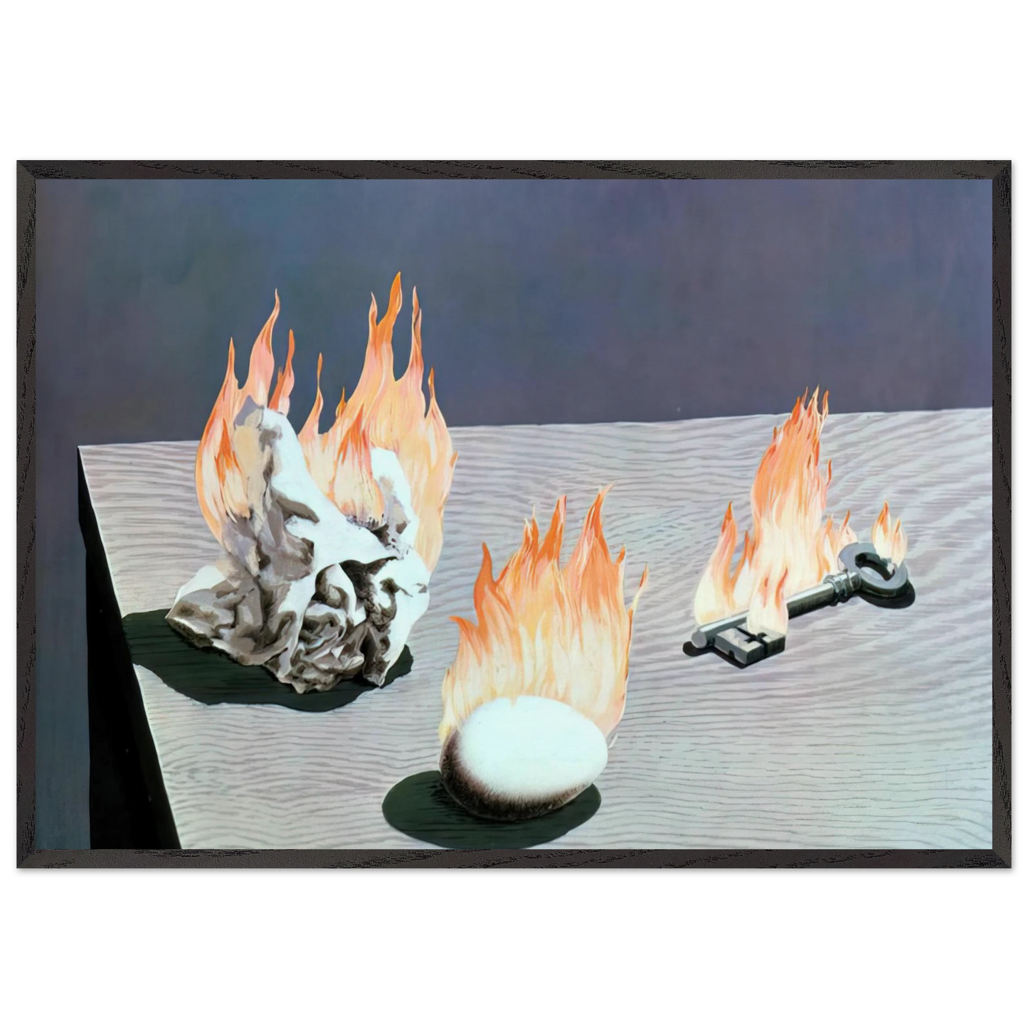 THE LADDER OF FIRE 1939 - Rene Magritte 70x100 cm / 28x40 inches Framed Art Print – Black Wooden Frame