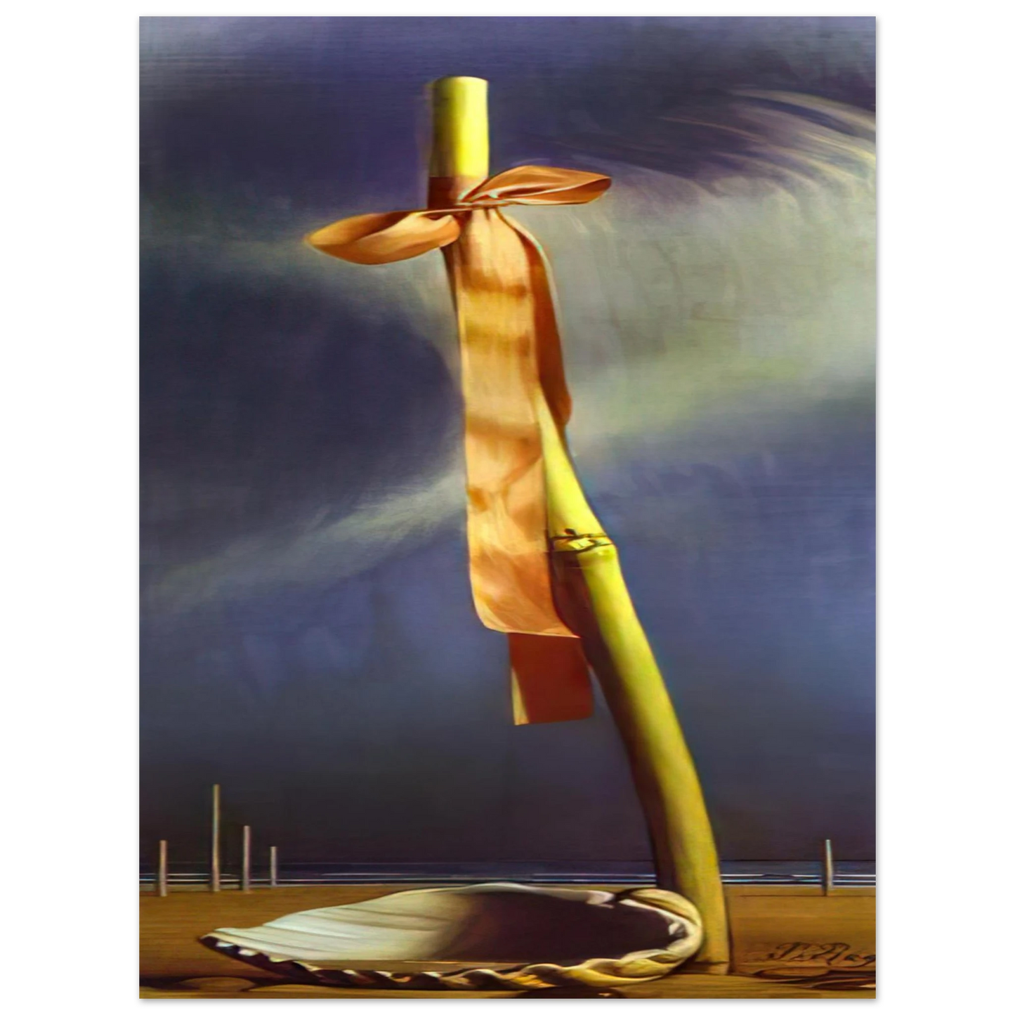 Salvador Dali - PINK KNOT AND SHELL ON THE SEASHORE 75x100 cm / 30x40inches Fine Art Poster