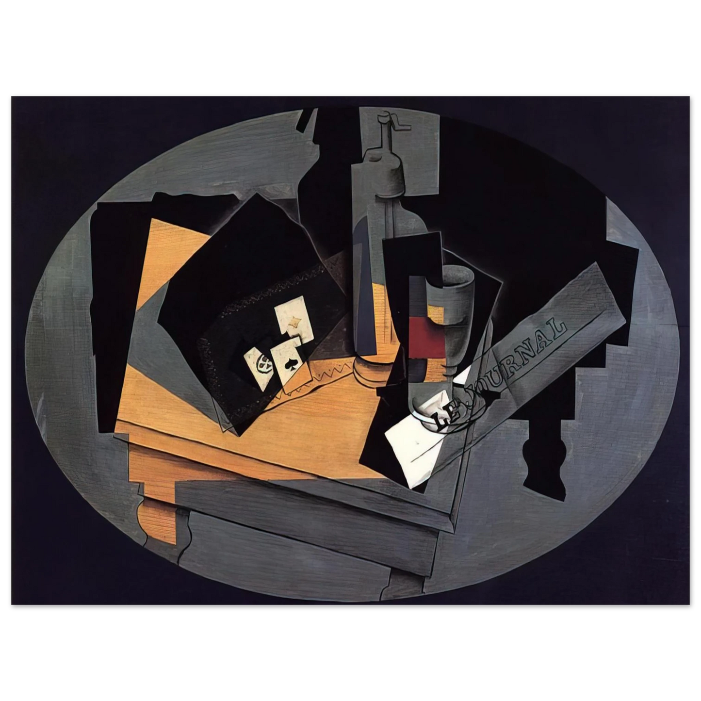 Juan Gris - PLAYING CARDS AND SIPHON 1916 75x100 cm / 30x40inches Fine Art Poster