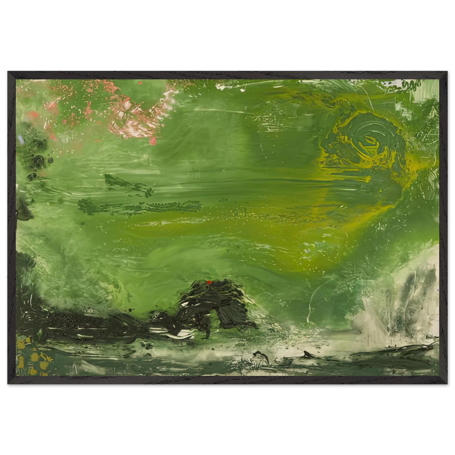 Overture 1992- - Helen Frankenthaler 70x100 cm / 28x40 inches Framed Art Print – Black Wooden Frame