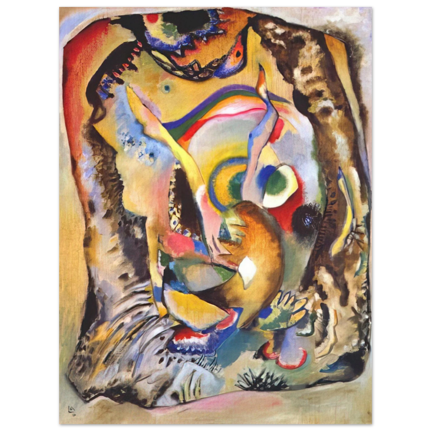 Wassily Kandinsky - PAINTING ON LIGHT GROUND 1916 75x100 cm / 30x40inches Fine Art Poster