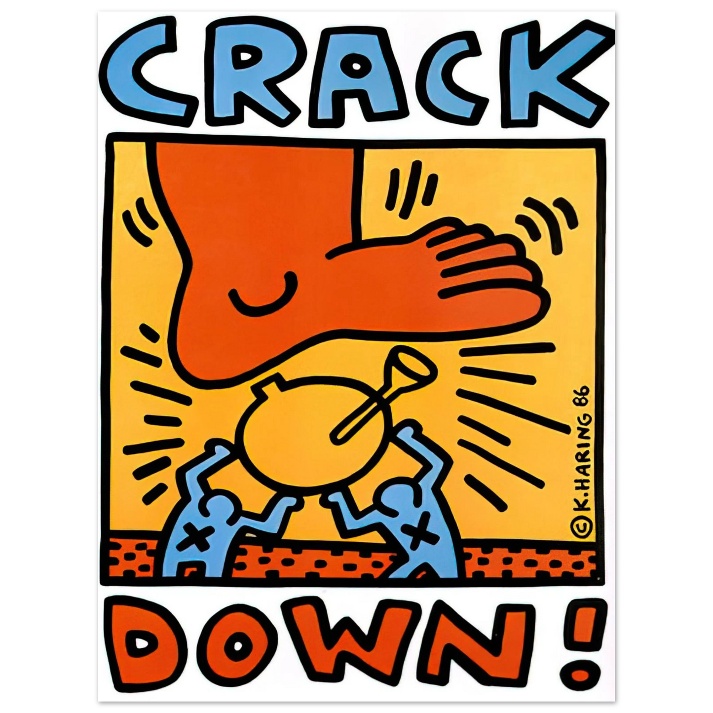 Keith Haring - CRACK DOWN 1986 75x100 cm / 30x40inches Fine Art Poster