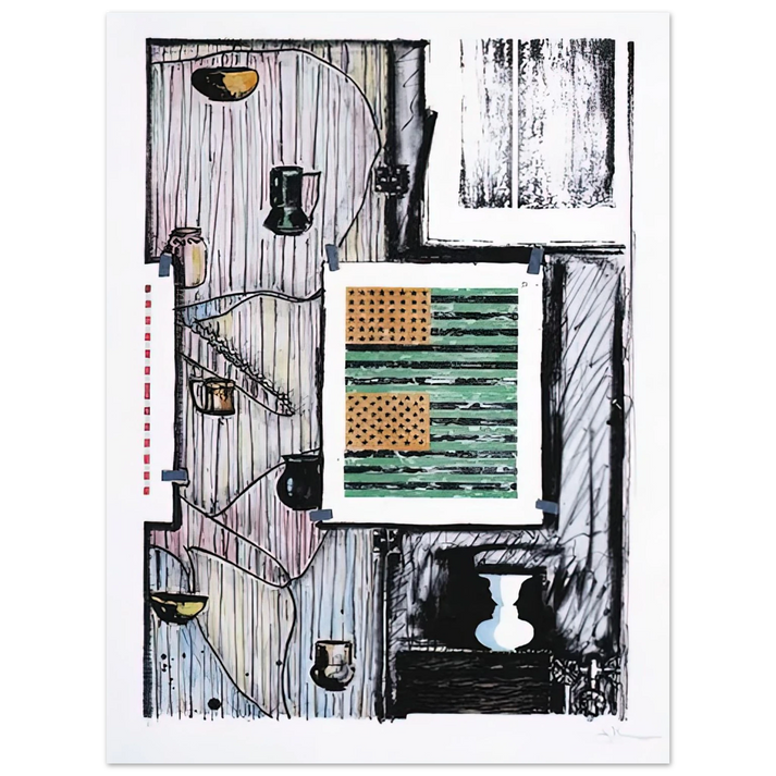 Jasper Johns - VENTRILOQUIST ULAE 235 75x100 cm / 30x40inches Fine Art Poster