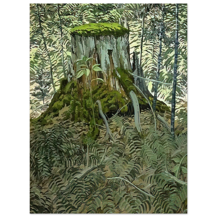 Neil Welliver - Stump and Ferns - Contemporary Realism 75x100 cm / 30x40inches Fine Art Poster