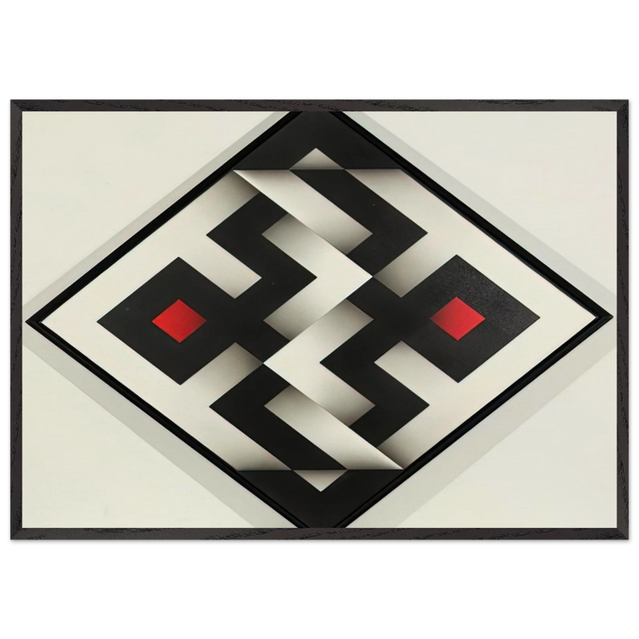 Ibawabi - 1975 - Omar Rayo 70x100 cm / 28x40 inches Framed Art Print – Black Wooden Frame