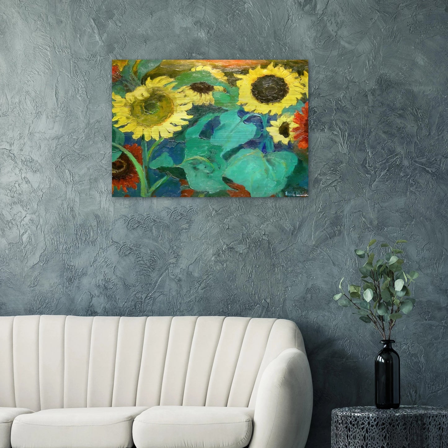 Sunflowers - Emil Nolde Brushed Aluminum Print - 70x100 cm / 28x40 inches | Emil Nolde Aluminum Print | Emil Nolde Prints