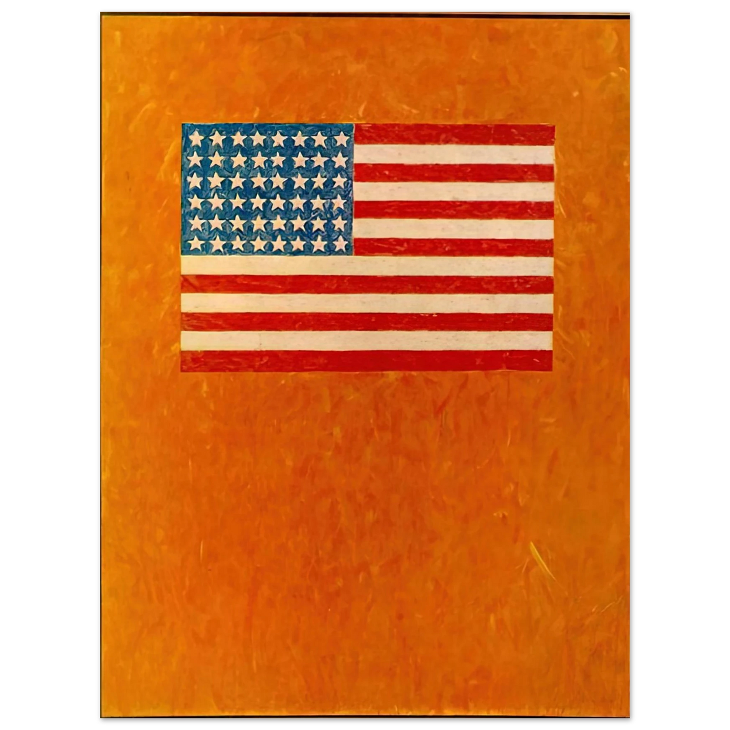 Jasper Johns - FLAG ON ORANGE FIELD 1957 75x100 cm / 30x40inches Fine Art Poster