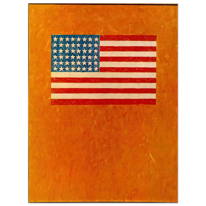Jasper Johns - FLAG ON ORANGE FIELD 1957 75x100 cm / 30x40inches Fine Art Poster