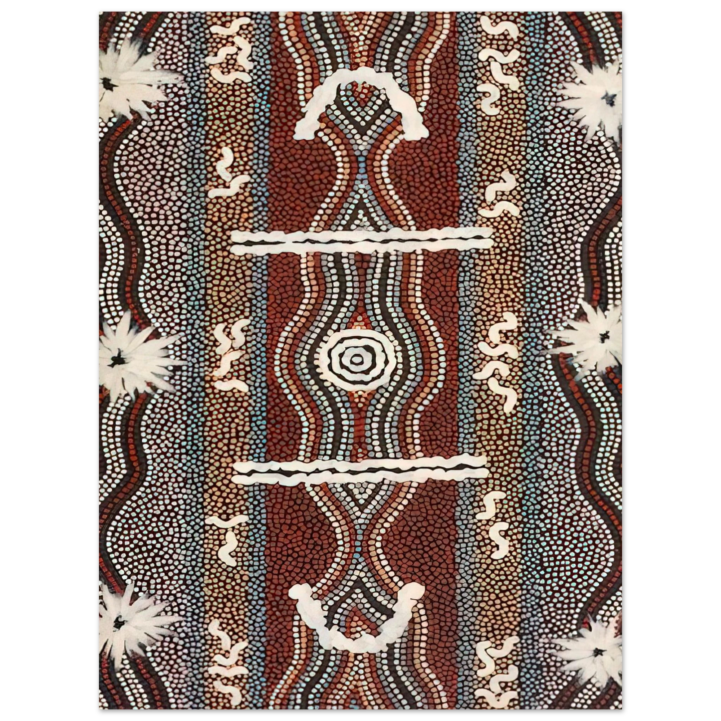 Clifford Possum Tjapaltjarri - Caterpillar Dreaming - 1998 75x100 cm / 30x40inches Fine Art Poster