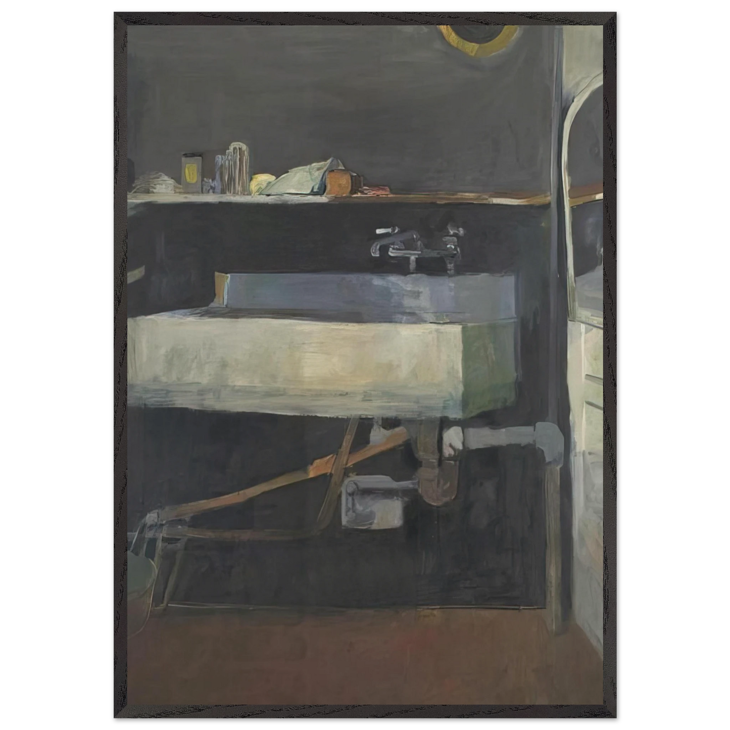 Corner of Studio Sink - Richard Diebenkorn 70x100 cm / 28x40 inches Framed Art Print – Black Wooden Frame