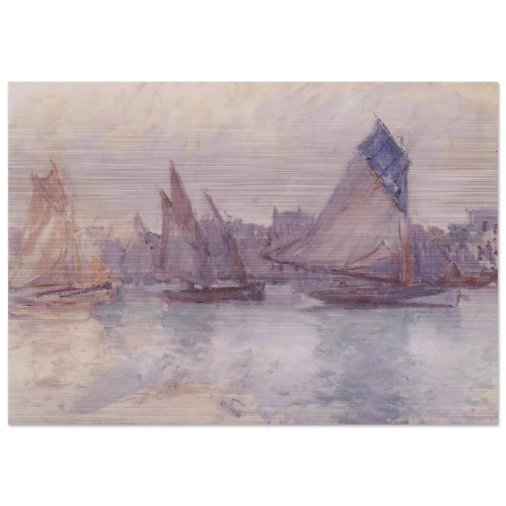 Boats in the Port of Le Havre - claude monet Brushed Aluminum Print - 70x100 cm / 28x40 inches | claude monet Aluminum Print | claude monet Prints