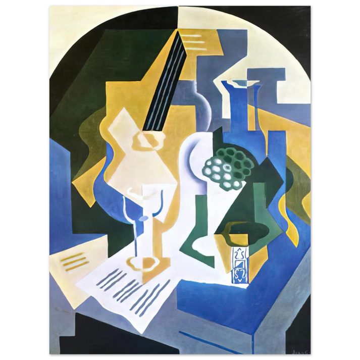 Juan Gris - STILL LIFE WITH FRUIT BOWL AND MANDOLIN 1919 75x100 cm / 30x40inches Fine Art Poster