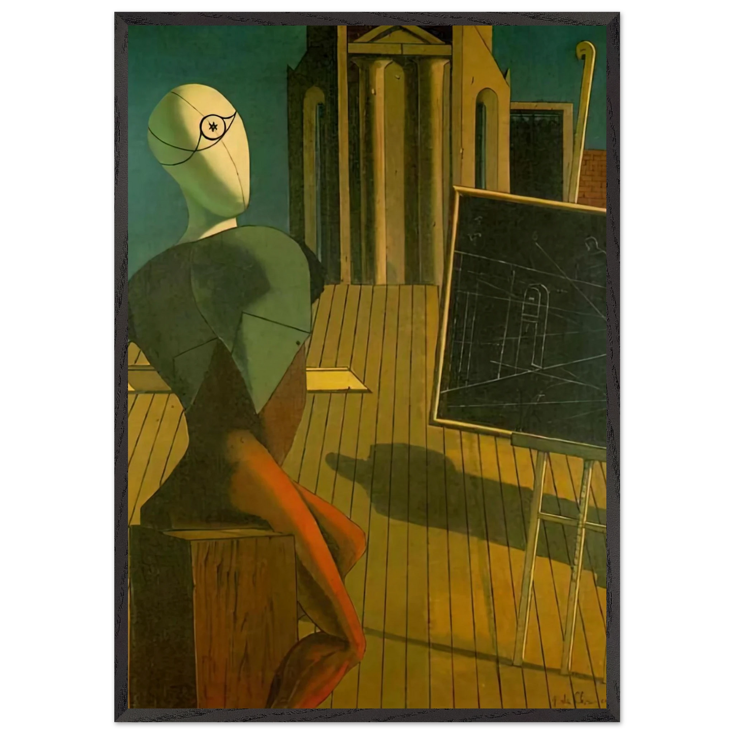 THE PROFIT 1915 - Giorgio de Chirico 70x100 cm / 28x40 inches Framed Art Print – Black Wooden Frame
