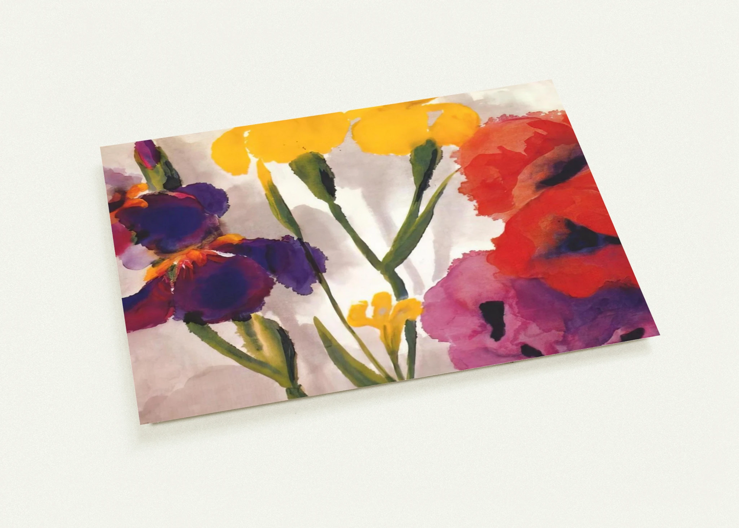 Irises and poppies By Emil Nolde Pack of 10 Post Cards | Emil Nolde Post Cards | A6 (10.5 x 14.8 cm) - 4.1 x 5.8 inches