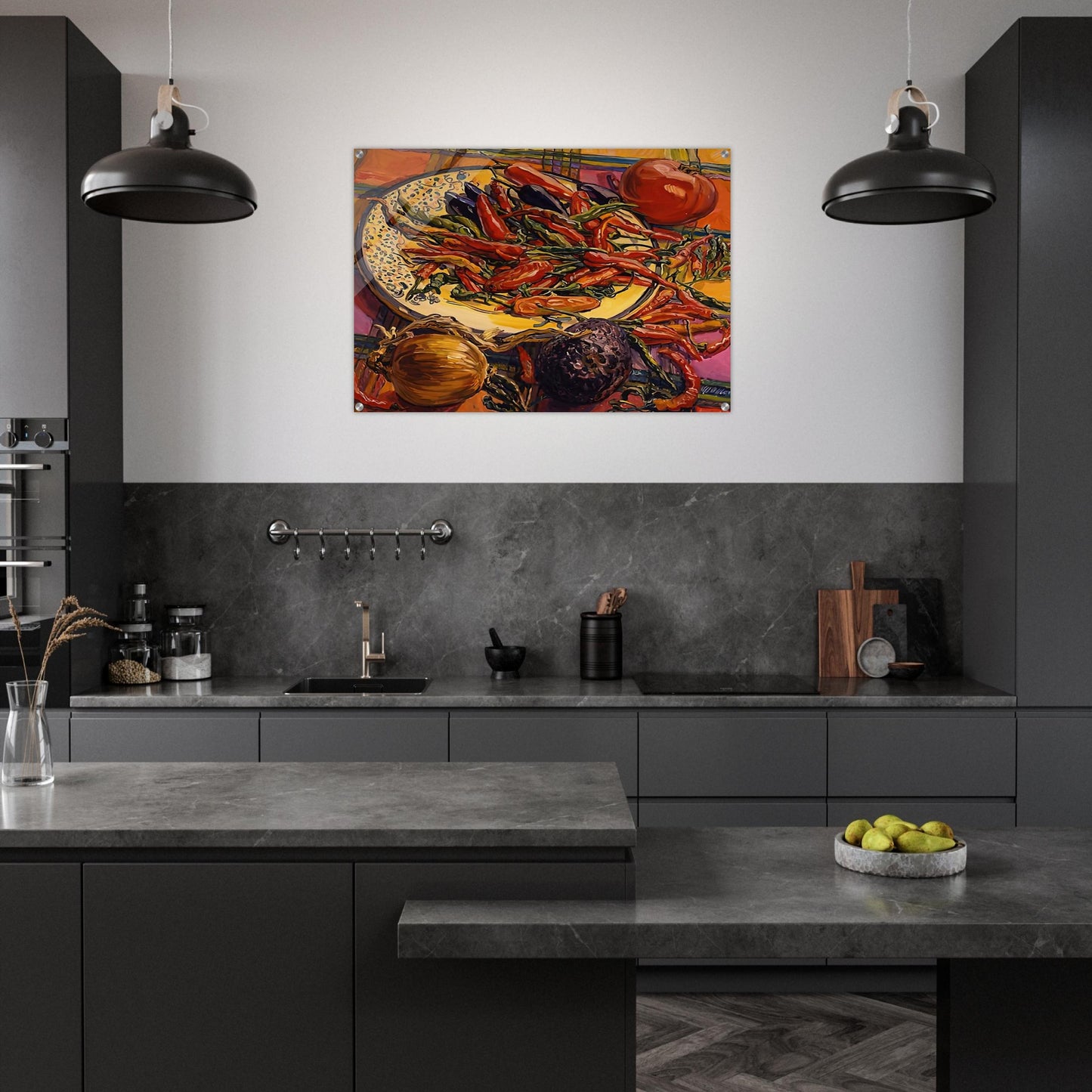 CHILI PEPPERS 2005 - Janet Fish Acrylic Print - 70x100 cm / 28x40″ inches | Janet Fish Wall Art | Janet Fish Prints
