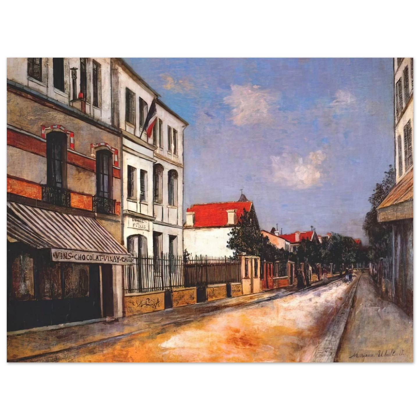 Maurice Utrillo - ASNIERES STREET 75x100 cm / 30x40inches Fine Art Poster