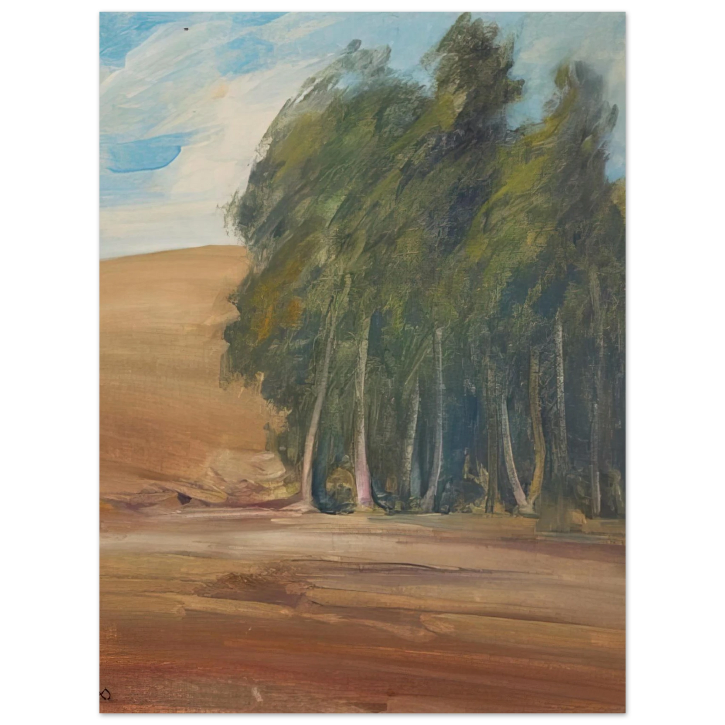 Xavier Martinez - A Grove of Windswept Trees - Tonalism 75x100 cm / 30x40inches Fine Art Poster