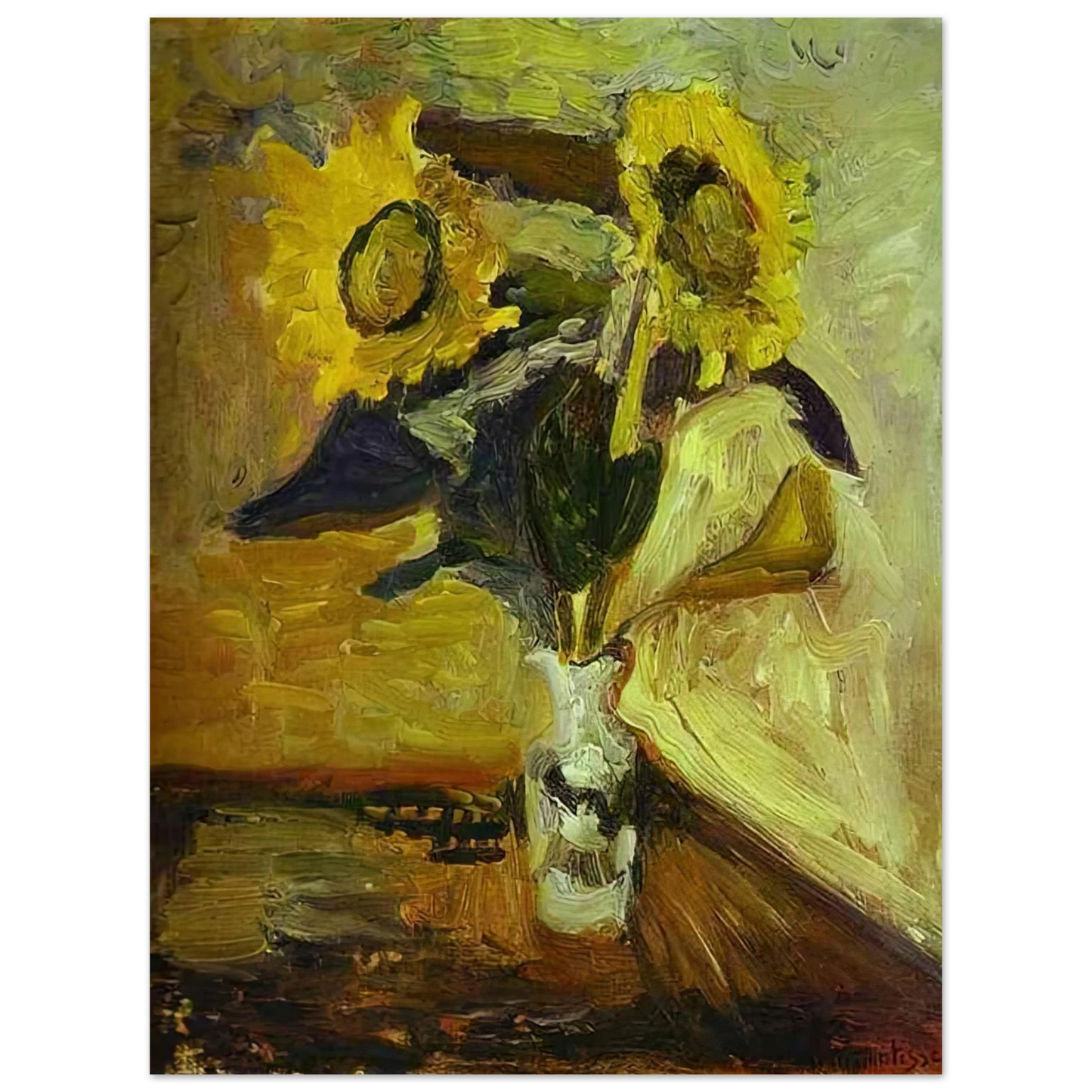 Henri Matisse - VASE OF SUNFLOWERS 1898 75x100 cm / 30x40inches Fine Art Poster