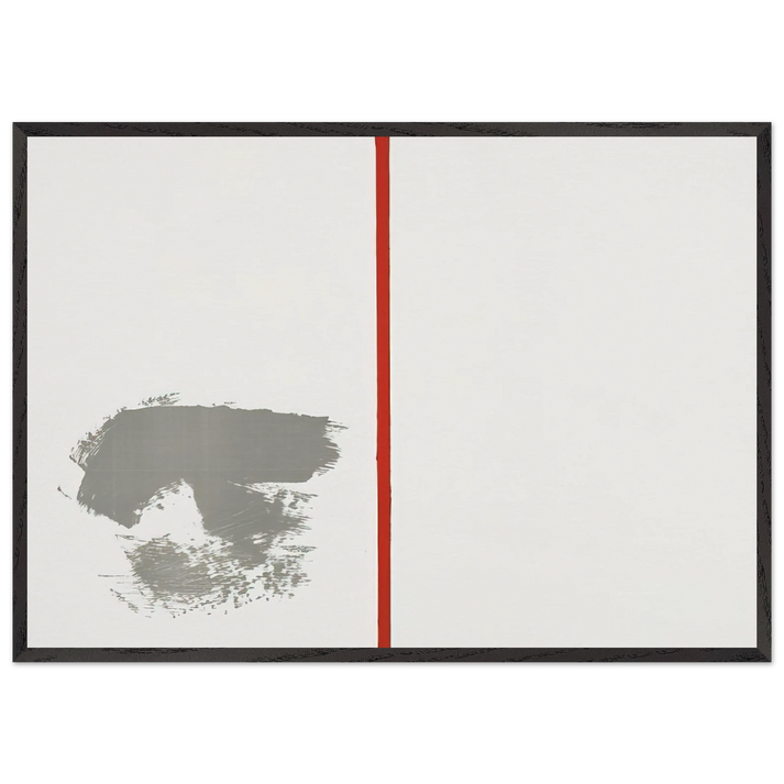OHNE TITEL MIT ROTEM STRICH 1970 - Blinky Palermo 70x100 cm / 28x40 inches Framed Art Print – Black Wooden Frame