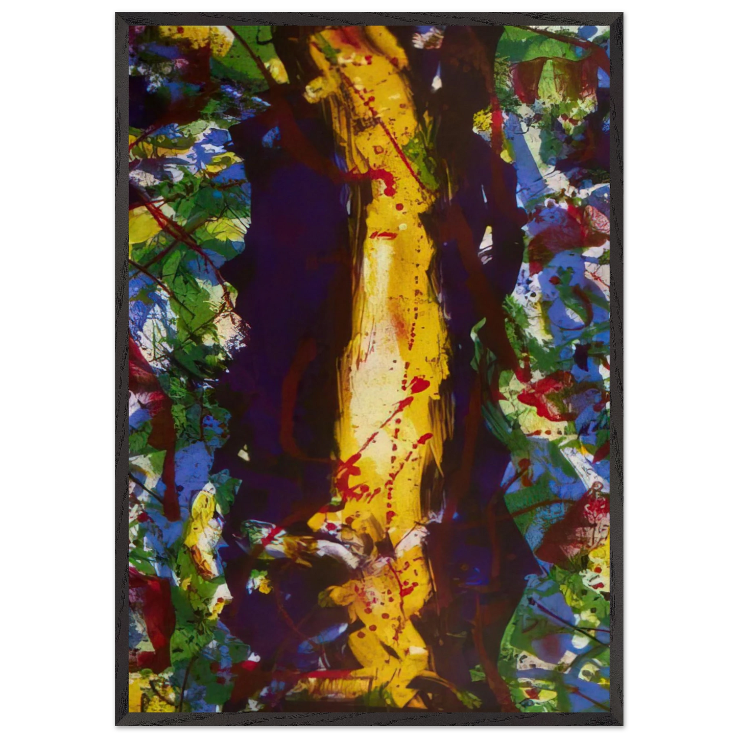 Untitled Composition Lembark 285 - Sam Francis 70x100 cm / 28x40 inches Framed Art Print – Black Wooden Frame
