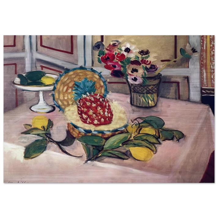 STILL LIFE WITH PINEAPPLES 1940 - Henri Matisse Brushed Aluminum Print - 70x100 cm / 28x40 inches | Henri Matisse Aluminum Print | Henri Matisse Prints