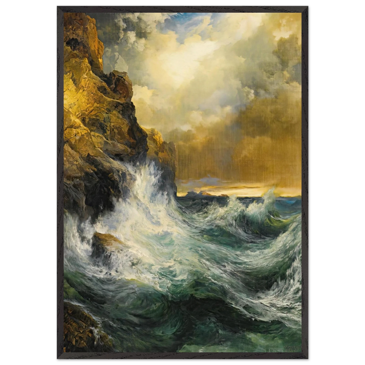 The Receding Wave - Thomas Moran 70x100 cm / 28x40 inches Framed Art Print – Black Wooden Frame