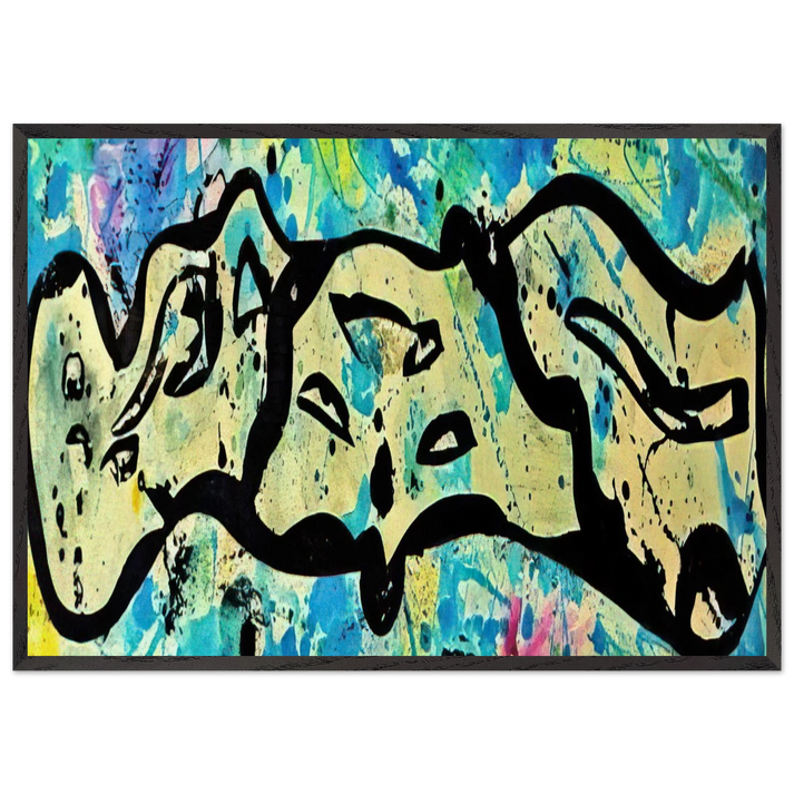Untitled Variant F - Sam Francis 70x100 cm / 28x40 inches Framed Art Print – Black Wooden Frame