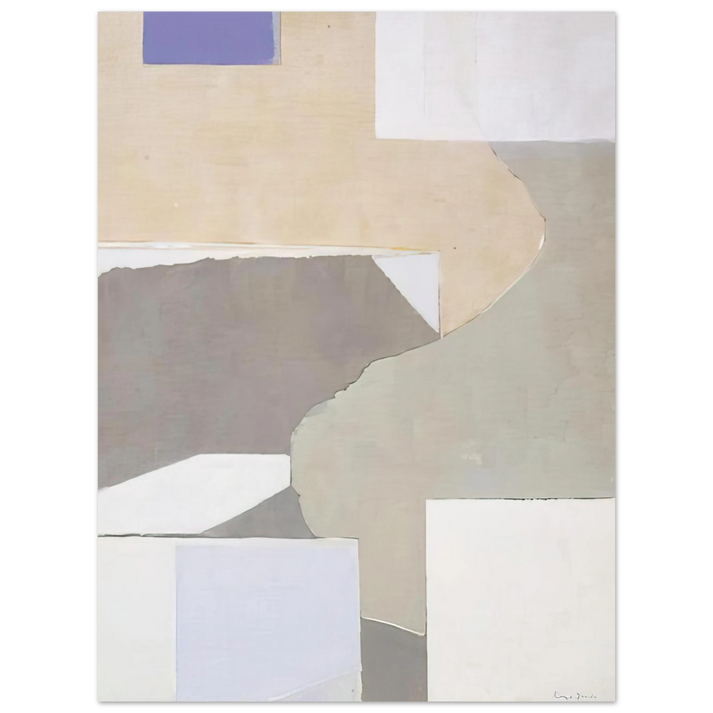 Kenzo Okada - White and Brown - 1972 75x100 cm / 30x40inches Fine Art Poster