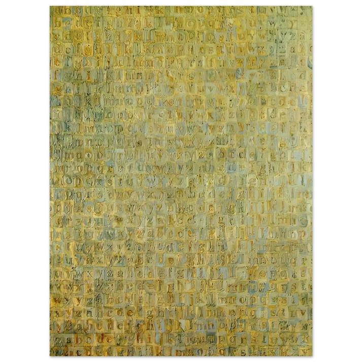 Jasper Johns - GREY ALPHABETS 75x100 cm / 30x40inches Fine Art Poster