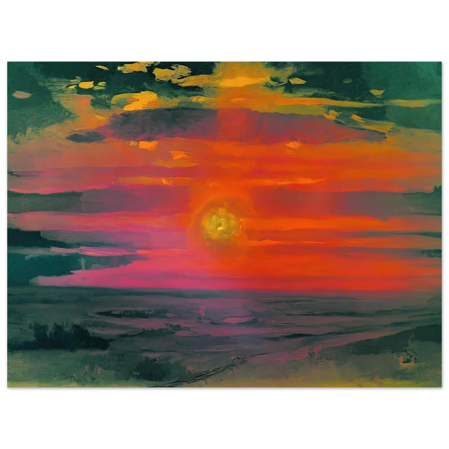 Arkhyp Kuindzhi - Sunset in the winter. A coast of the sea 75x100 cm / 30x40inches Fine Art Poster
