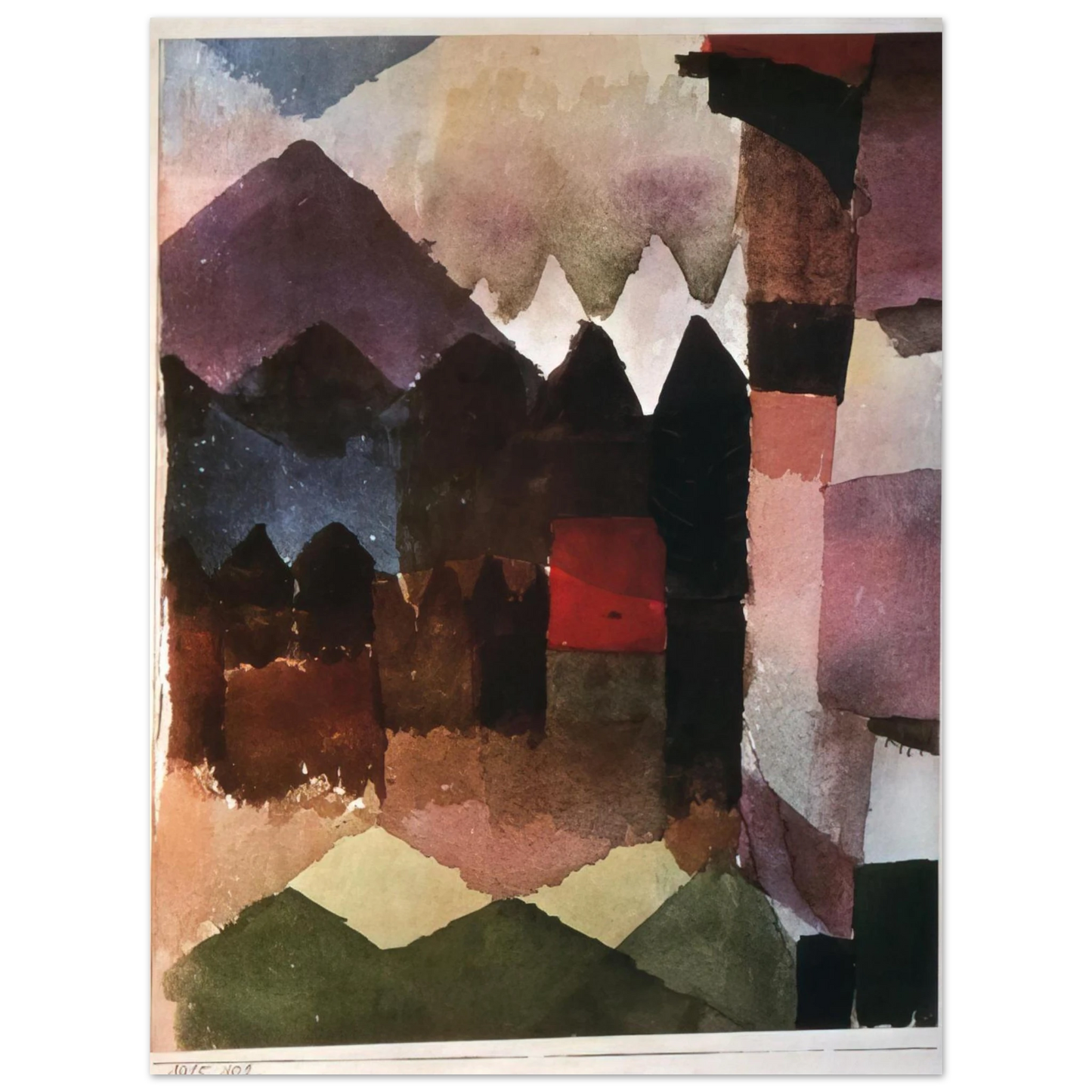 Paul Klee - HAIRDRYER IN MARC S GARDEN 1915 75x100 cm / 30x40inches Fine Art Poster